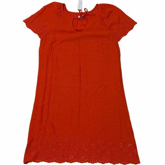 OLD Navy Red Short Sleeve Eyelet Short Dress XS - Picture 6 of 10